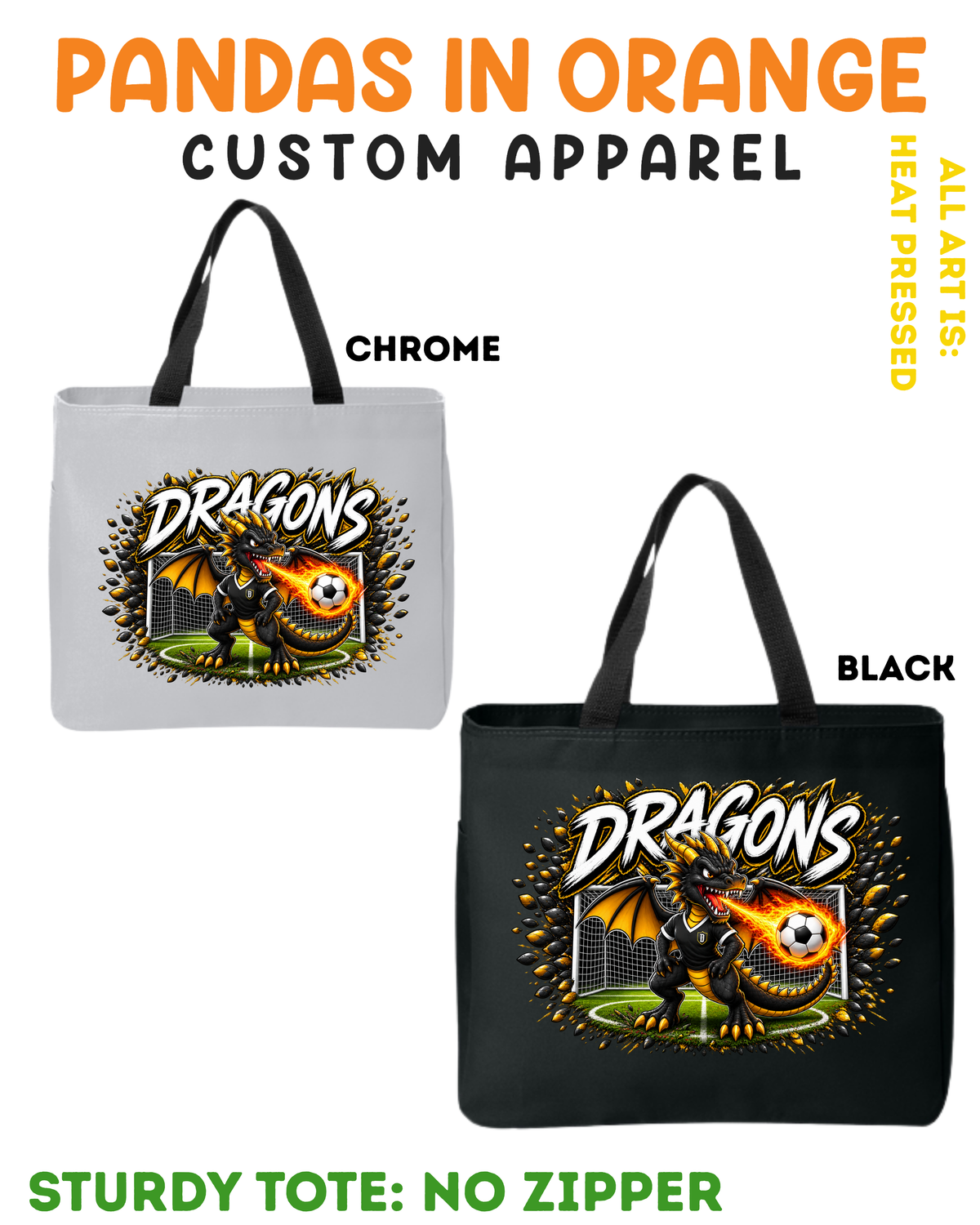 Dragons Soccer Sturdy Tote