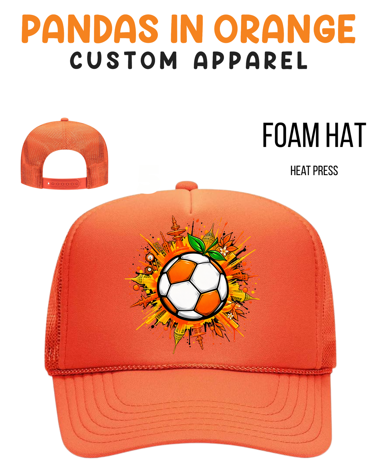 Orange FOAM Hats