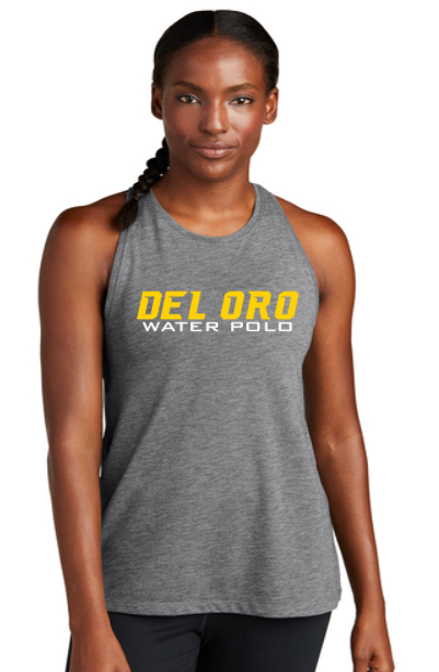 Del Oro High School Ladies Active Racerback Tank Top Dark Heather Grey