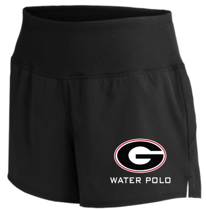 Gunn High School Female Shorts Black With Circle Logo