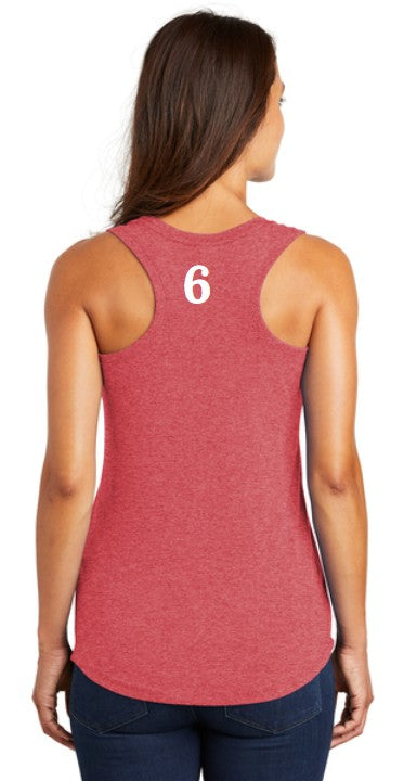 Gunn High School Ladies Active Racerback Tank Top Red Frost