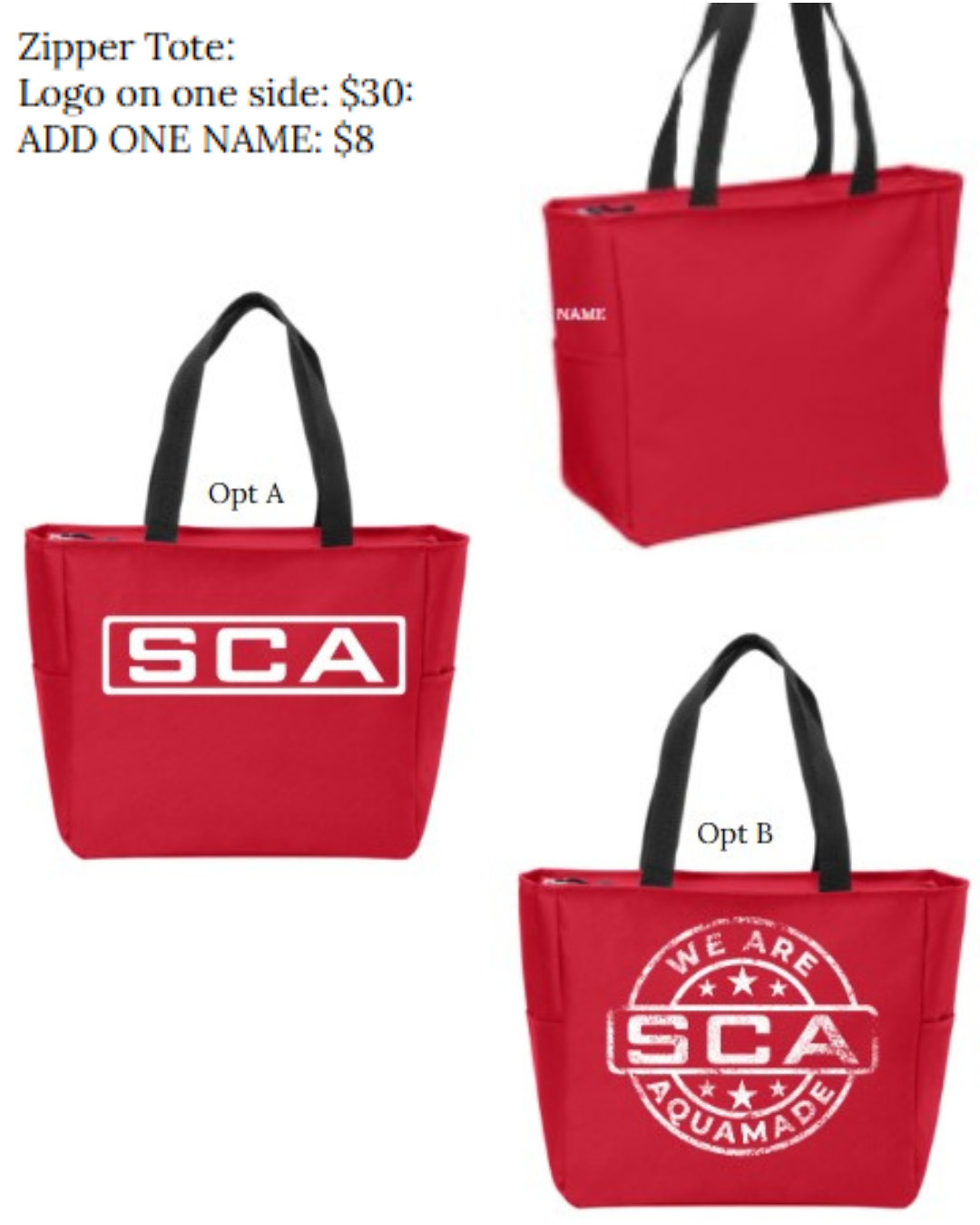 Santa Clara Artistic Swimming Tote With Zipper