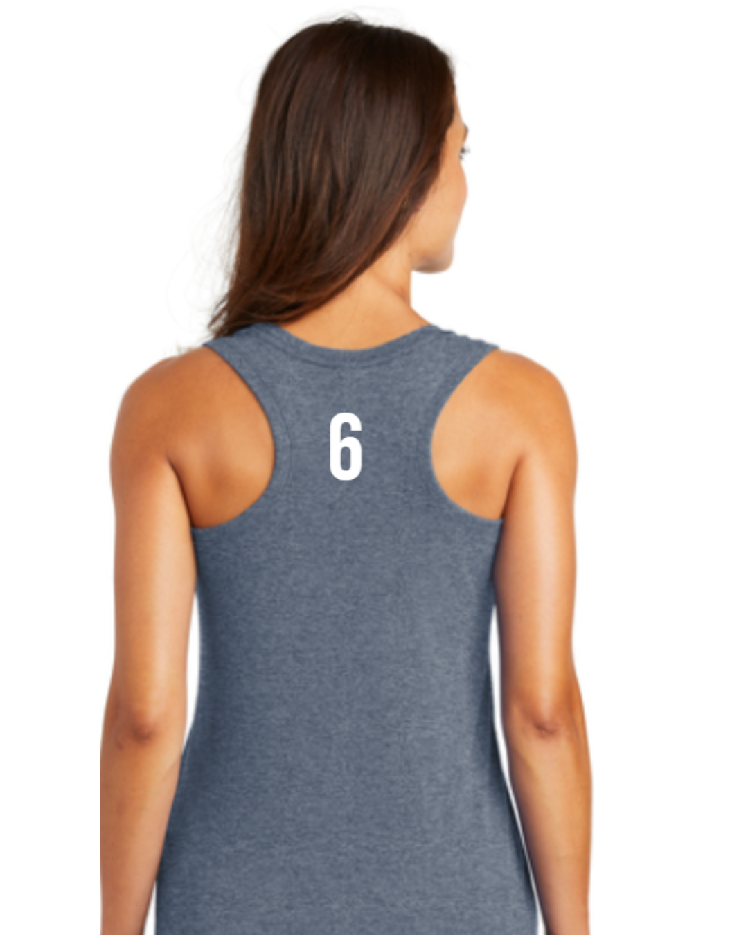 Clovis East High School Ladies Active Racerback Tank Top Navy Frost
