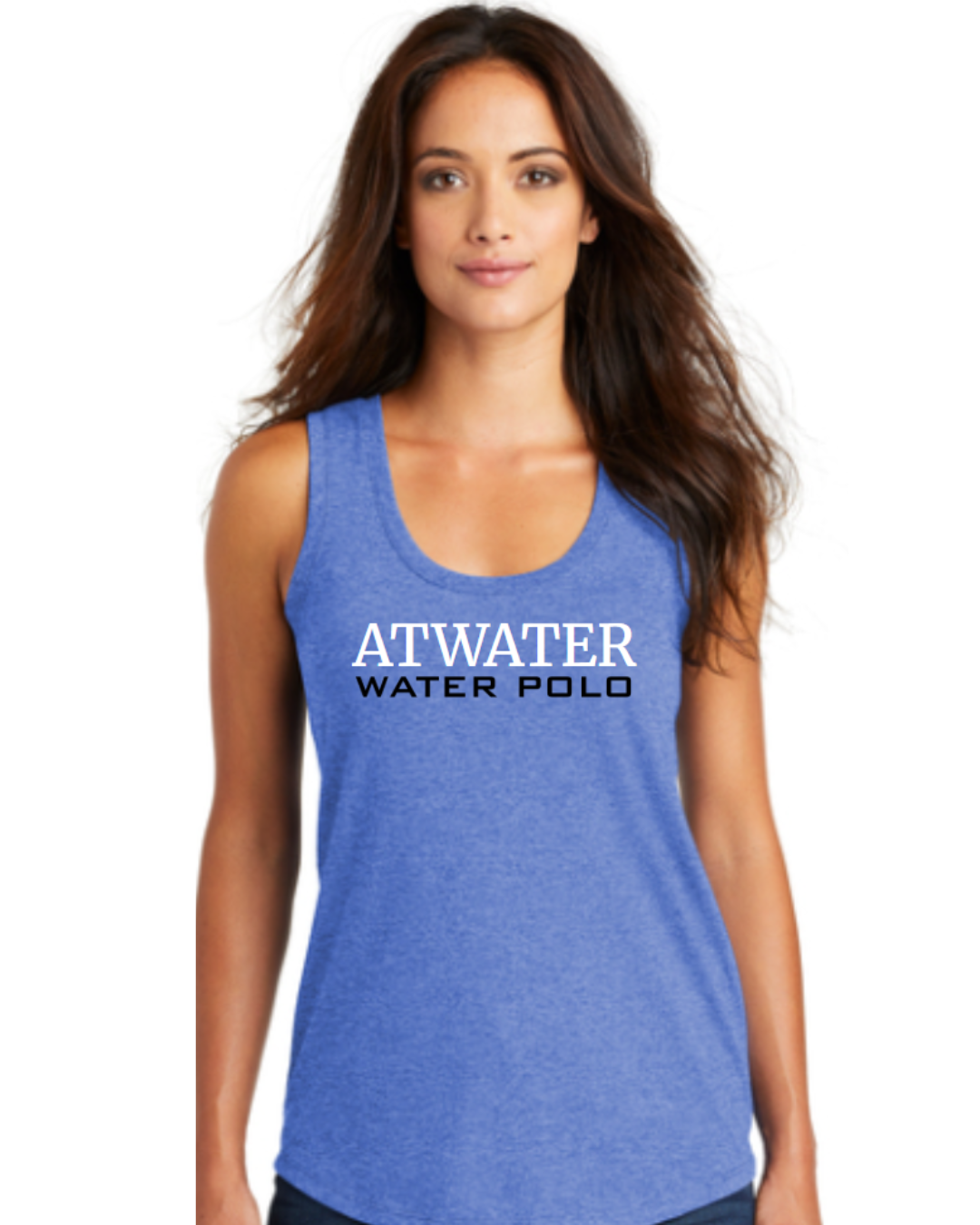 Atwater High School Ladies Active Racerback Tank Top Royal Frost