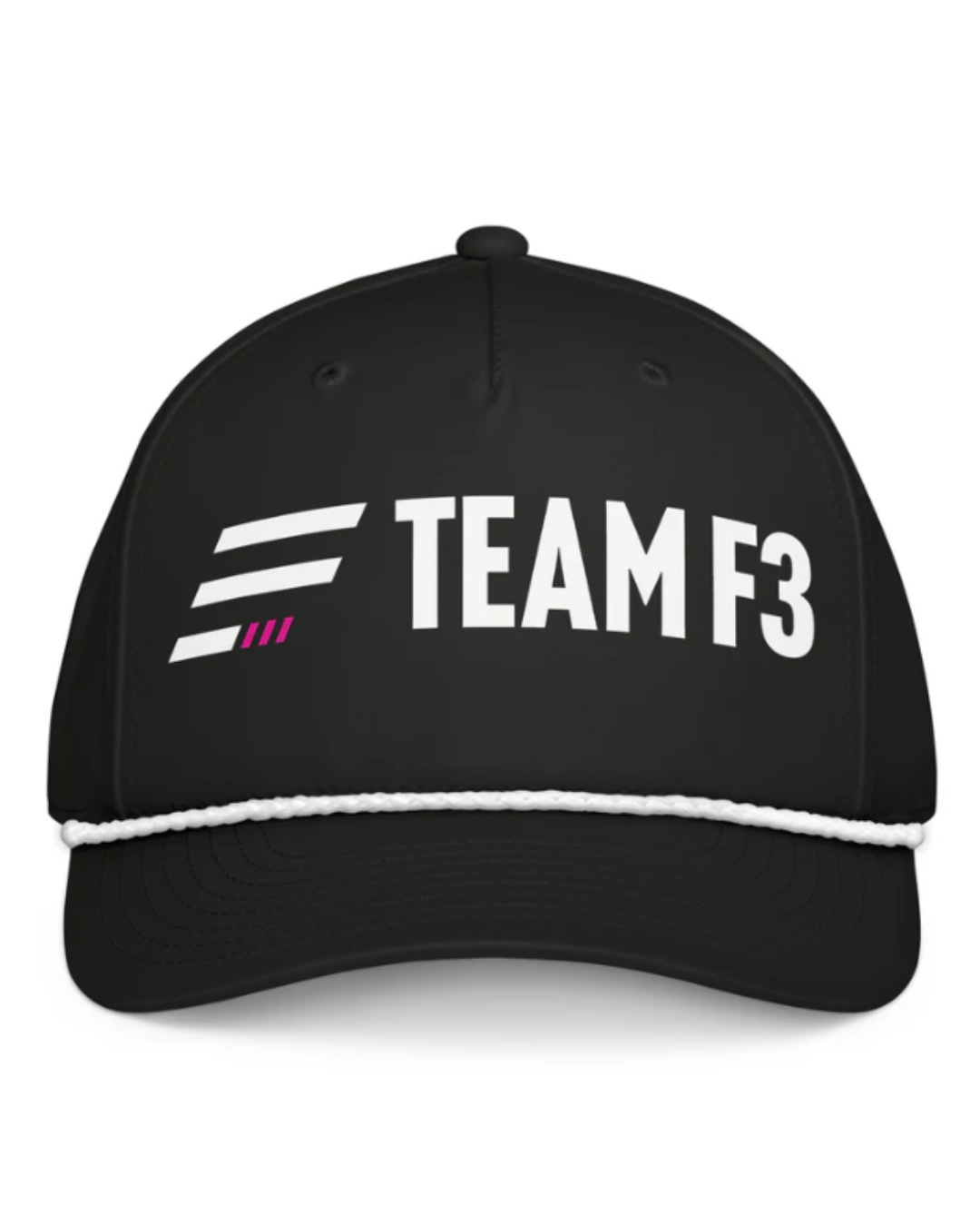 Team F3 Classic Rope Cap Black with White