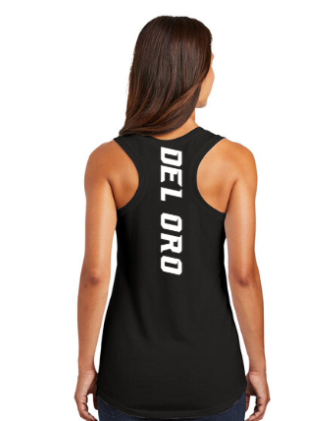 Del Oro High School Ladies Casual Racerback Tank Top Black Life of..