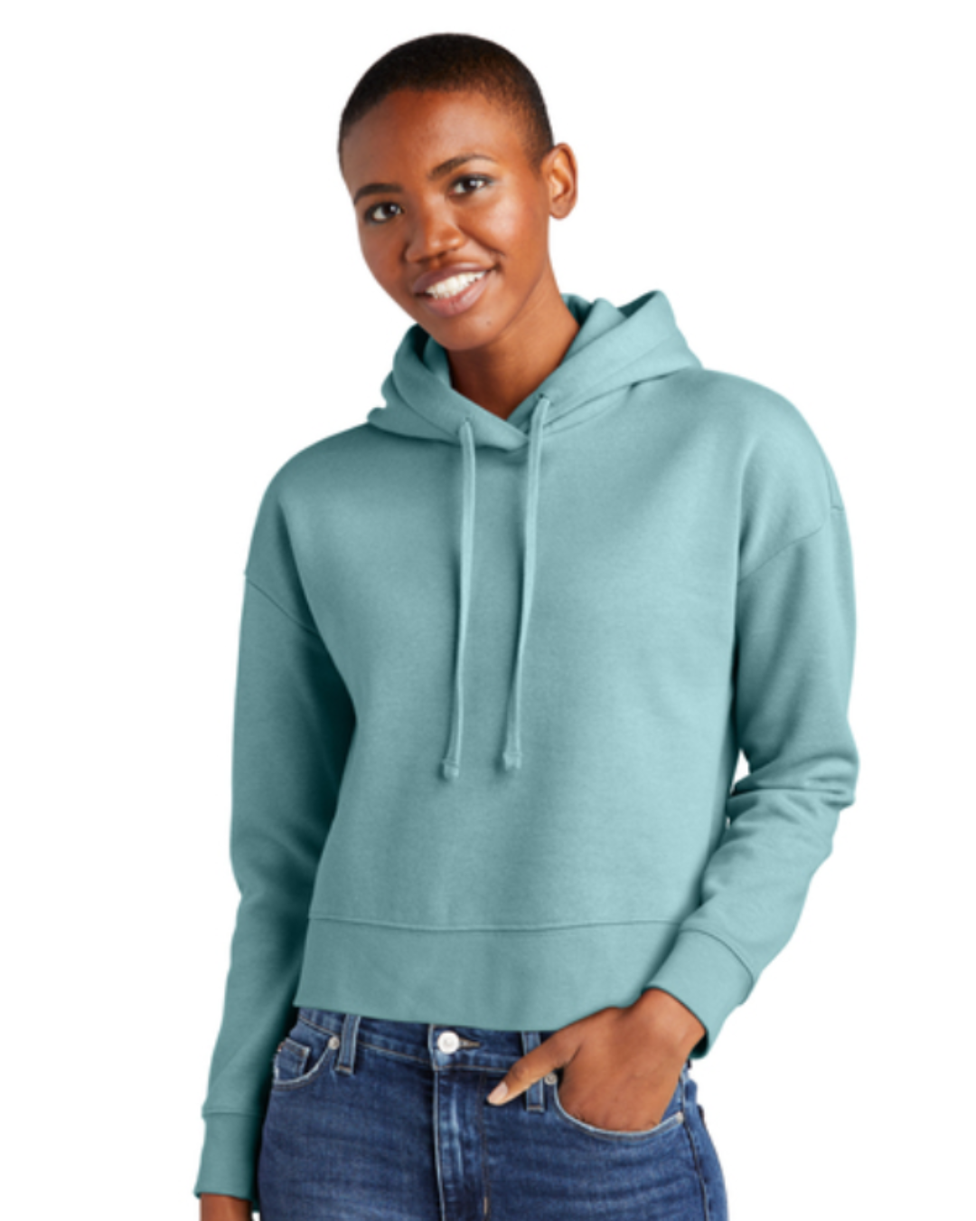 Team F3 Fleece Female Cropped Hoodie Eucalyptus Blue
