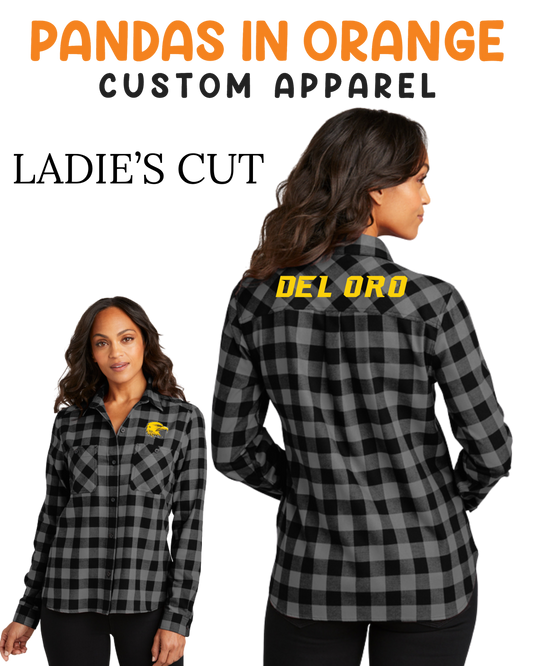 Del Oro High School Female Plaid Flannel Shirt