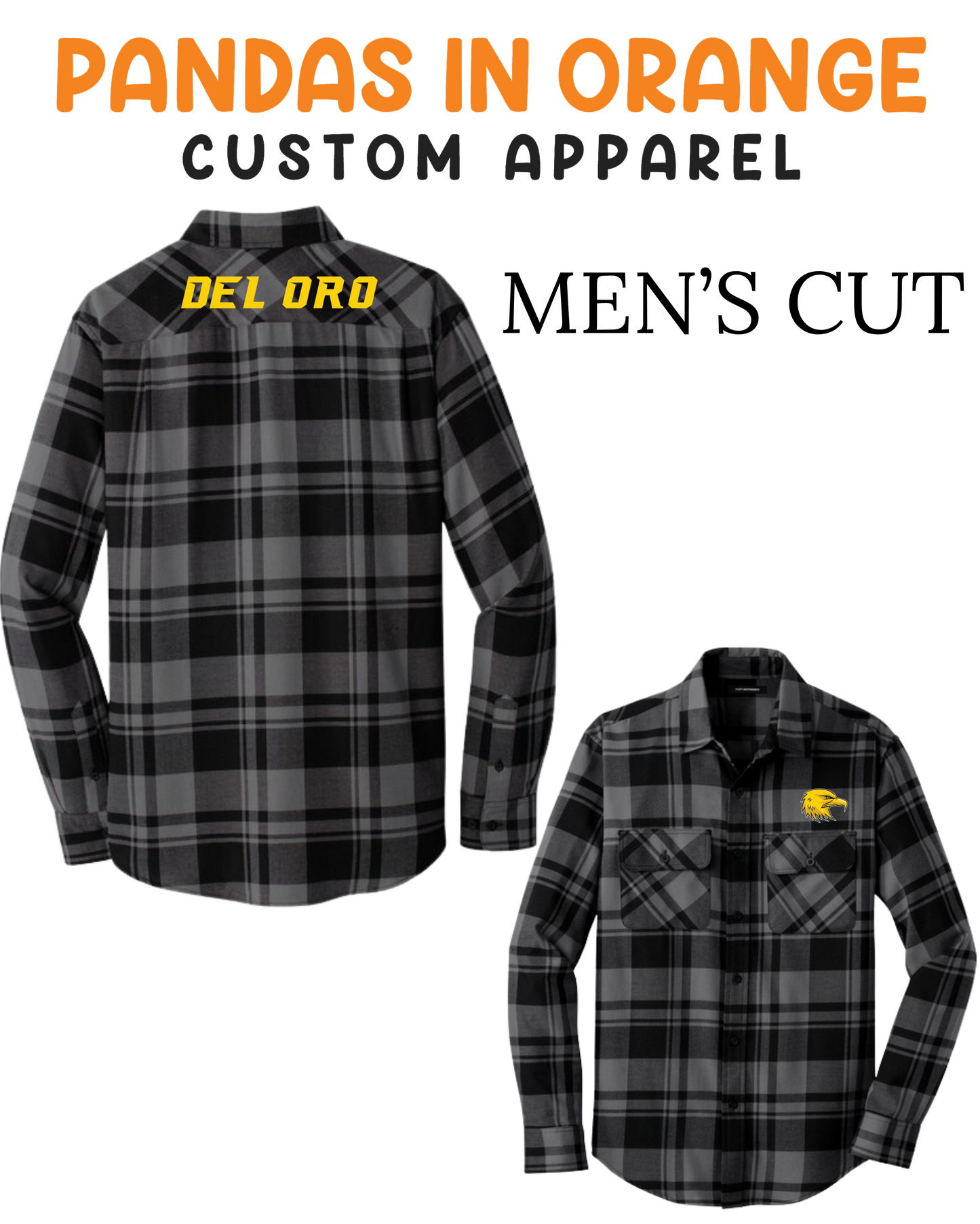 Del Oro High School Male Plaid Flannel Shirt