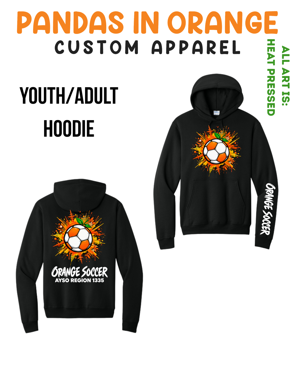 ORANGE SOCCER ADULT Hoodie