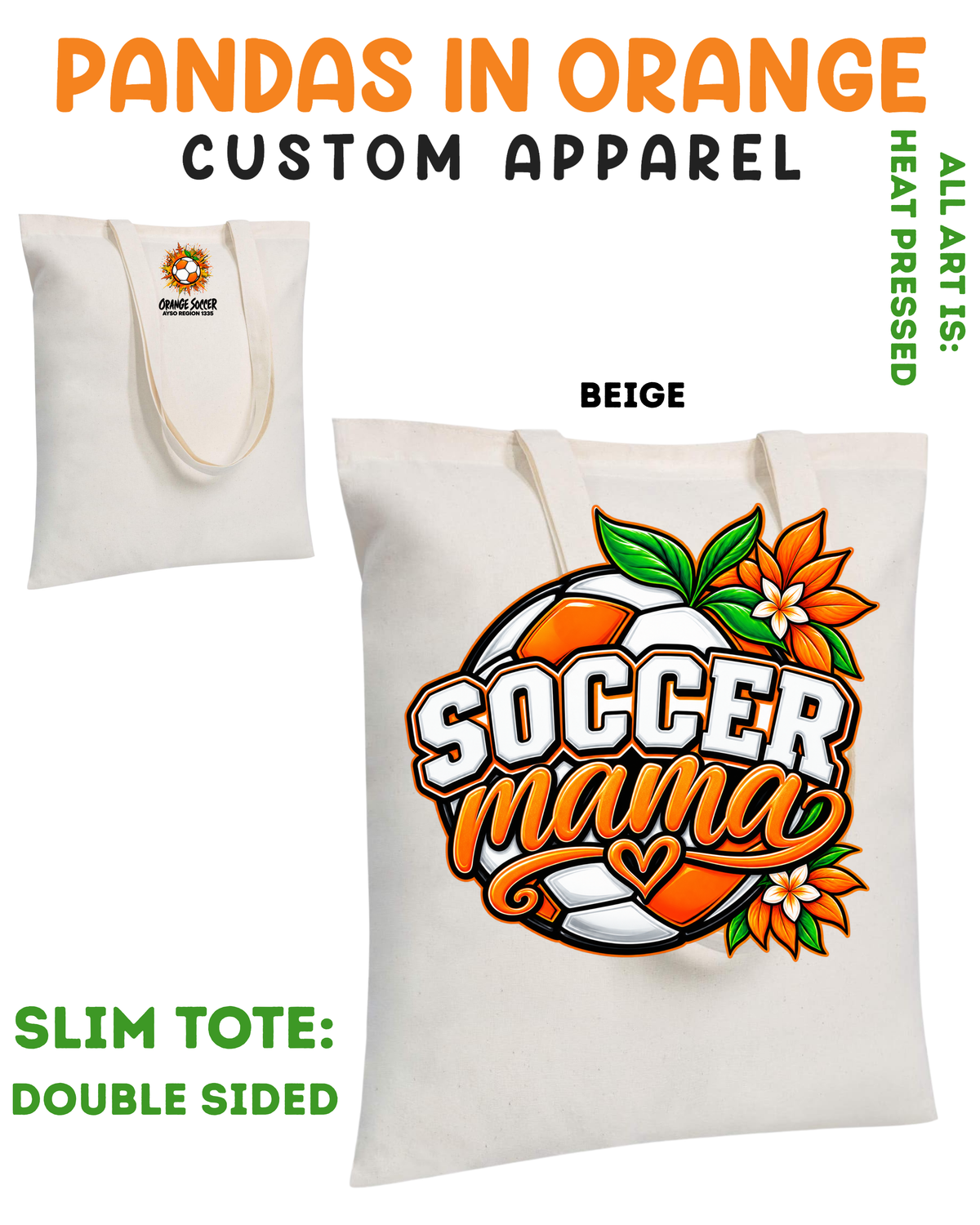 ORANGE SOCCER Light Weight Tote