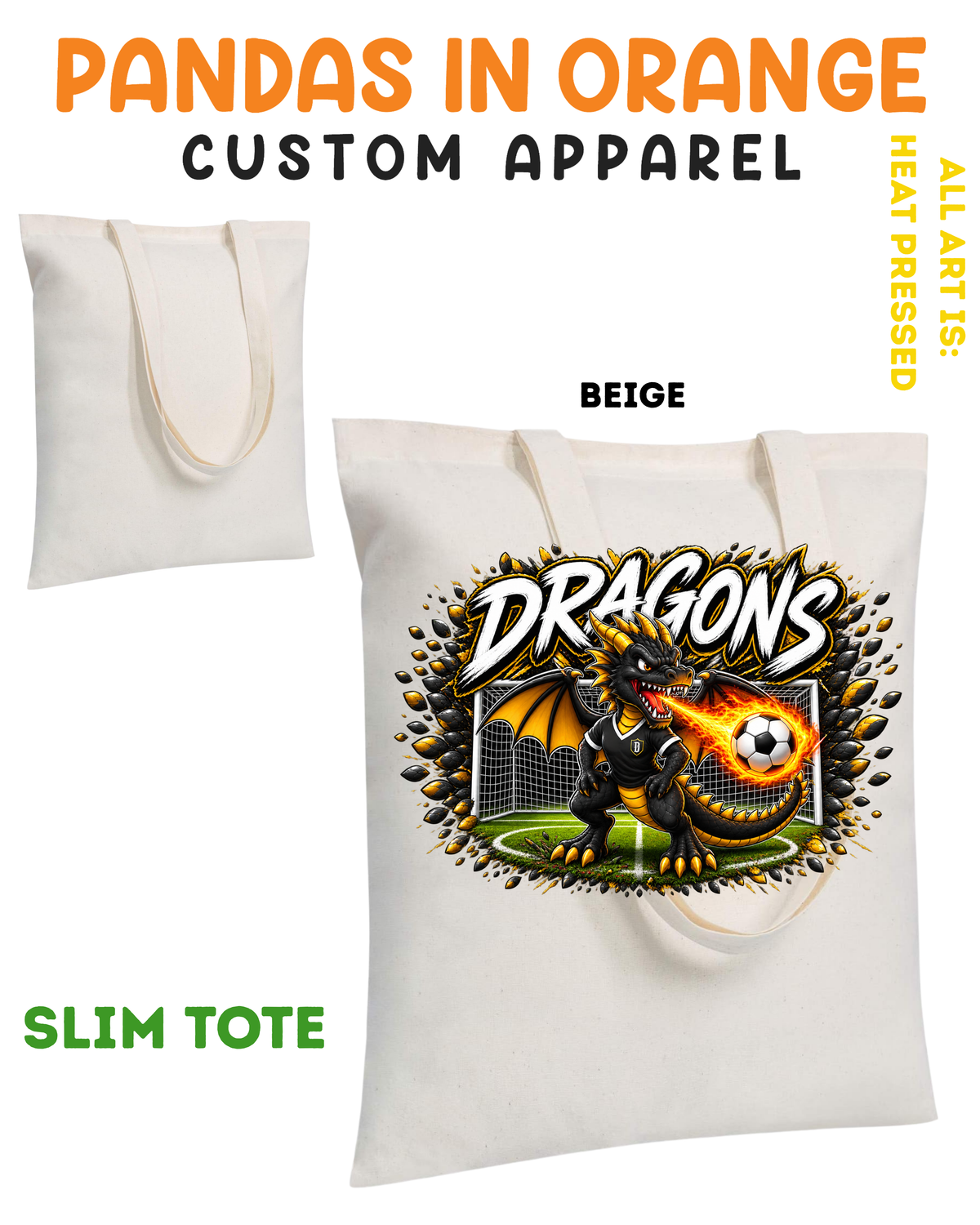 Dragons  SOCCER Light Weight Tote