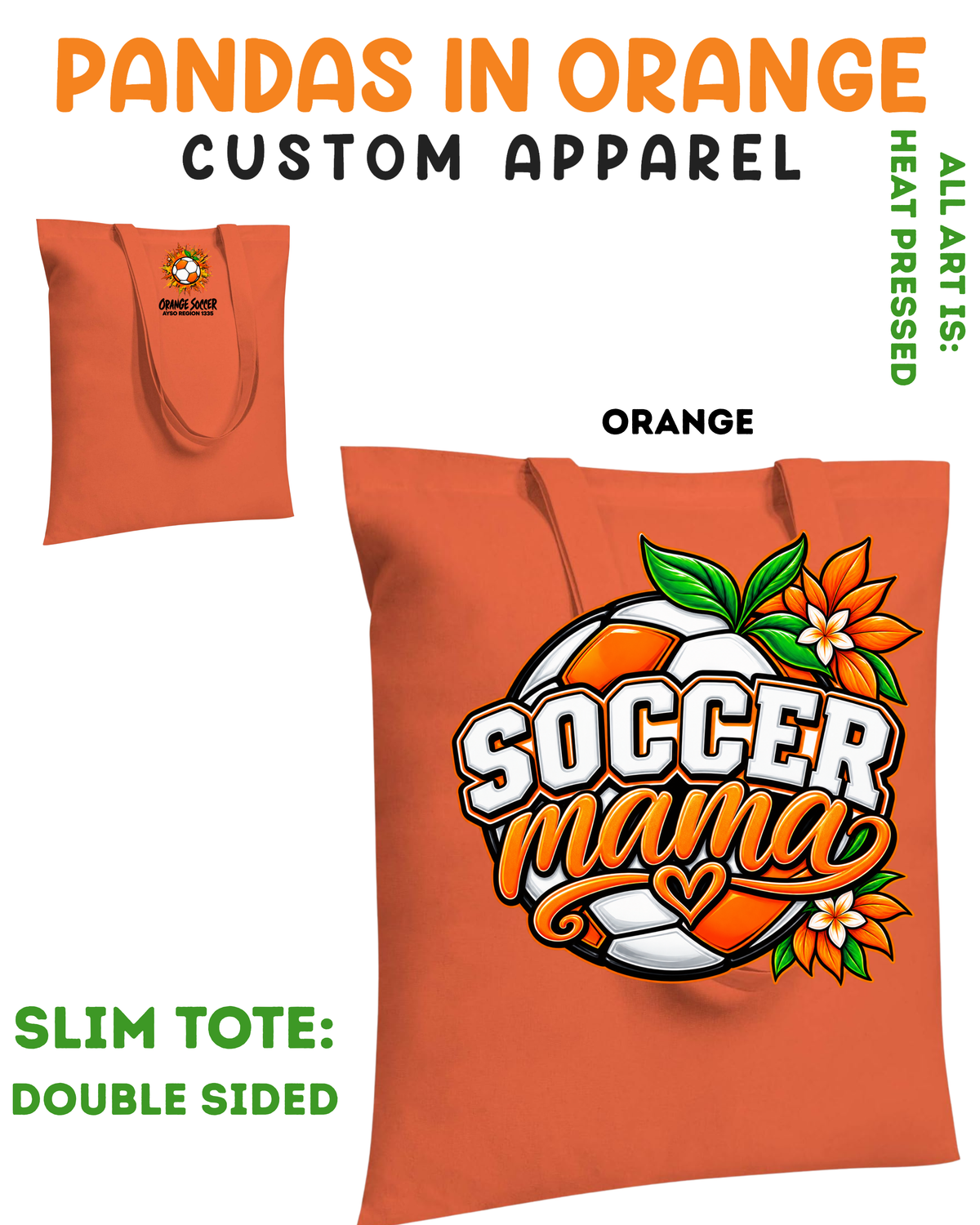 ORANGE SOCCER Light Weight Tote