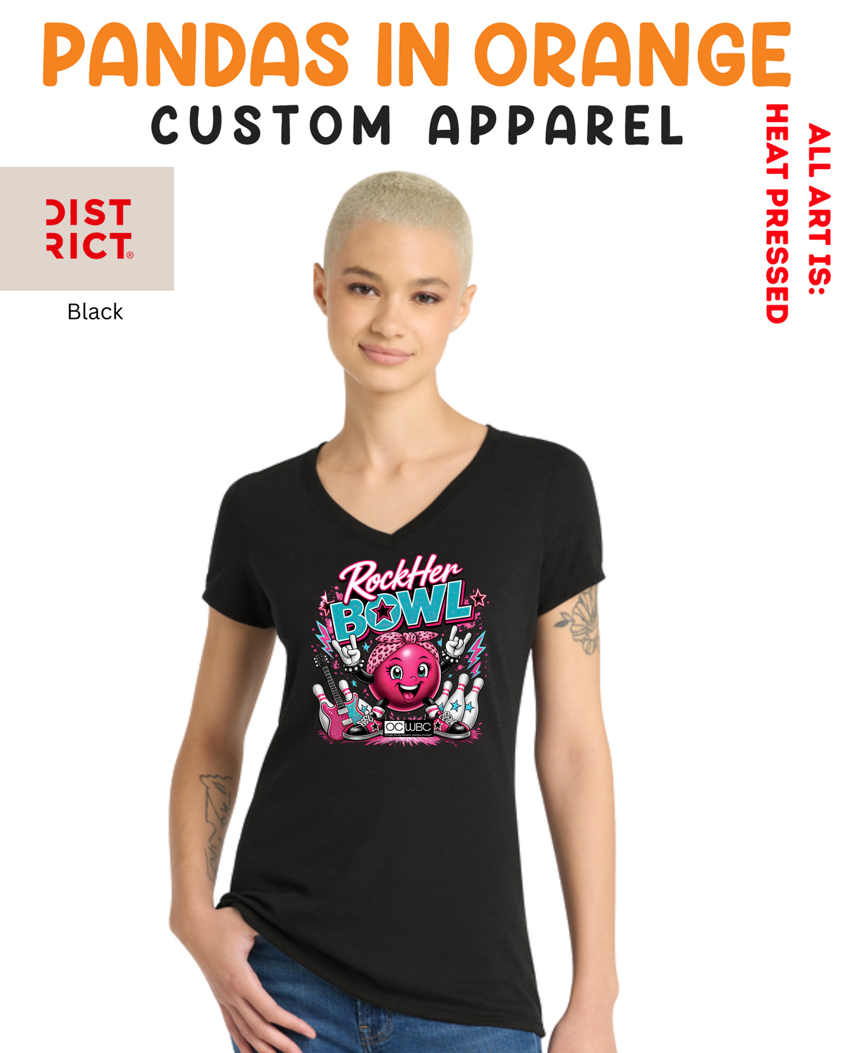 OCWBC Rock Her Bowl Women's V Neck