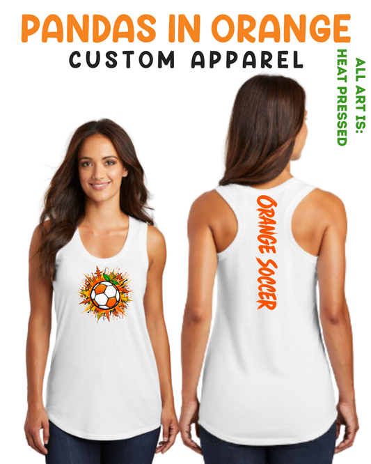 ORANGE SOCCER Ladies Casual Racerback Tank Top
