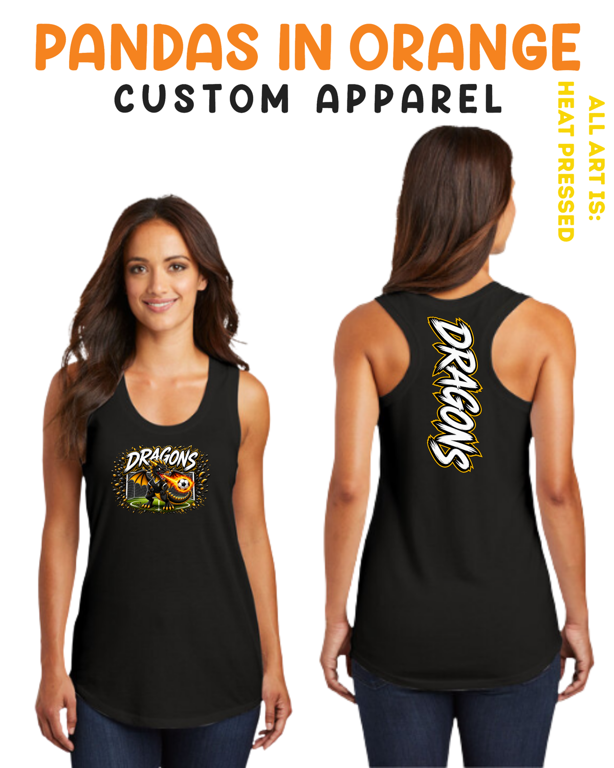 Dragons SOCCER Ladies Casual Racerback Tank Top