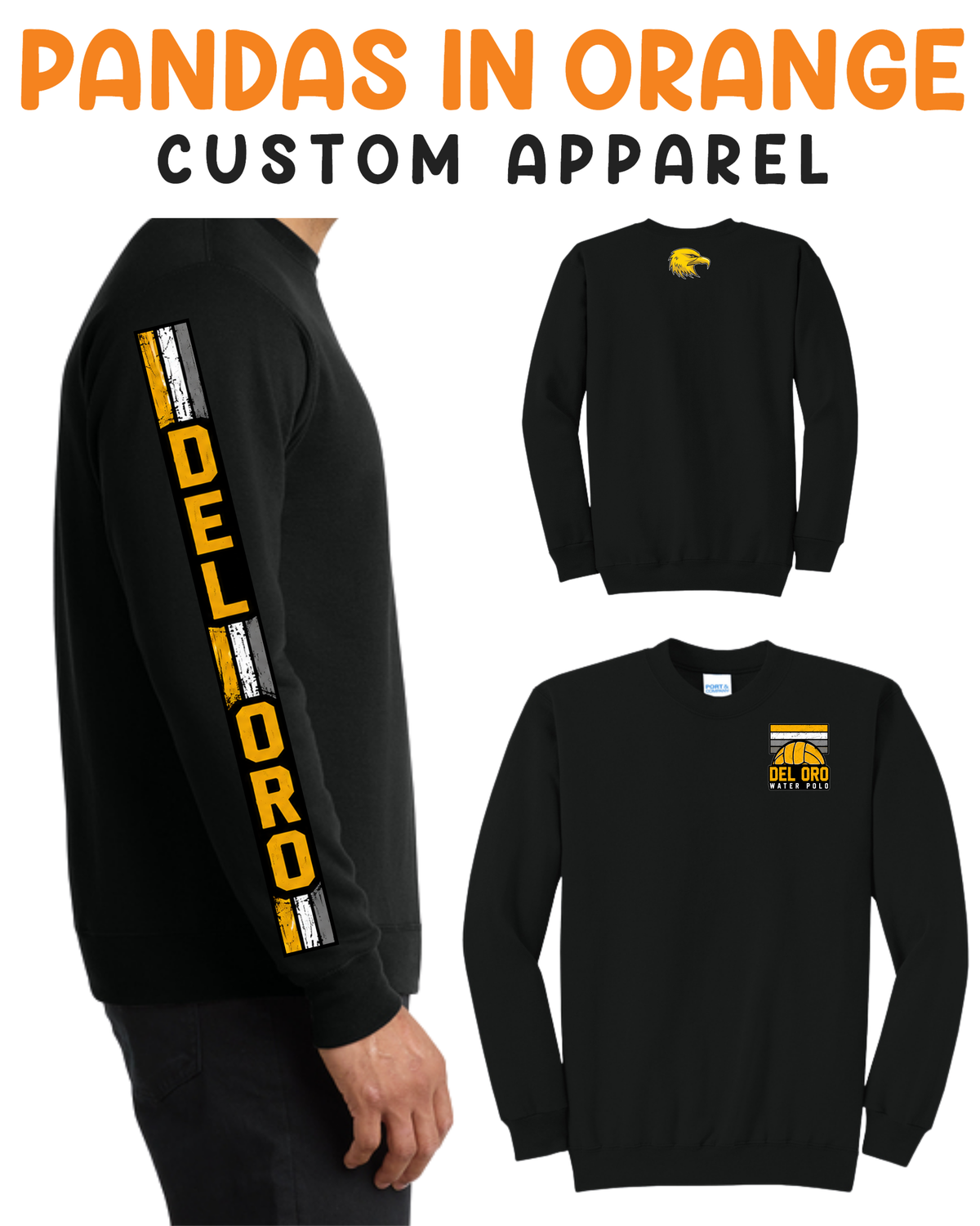 Del Oro HS Distressed Crewneck