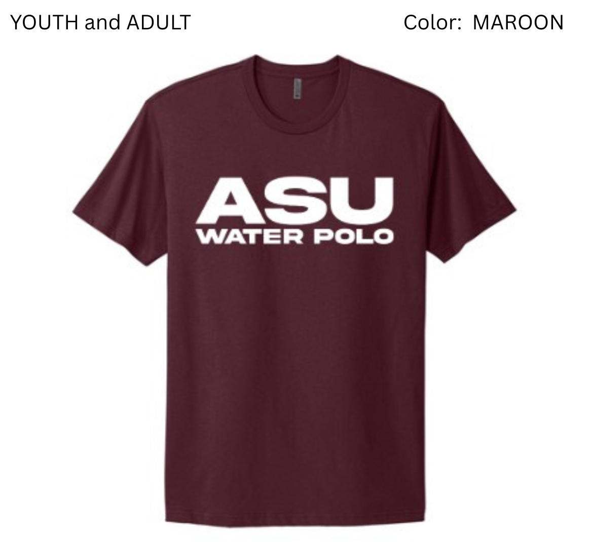 ASU WATER POLO Adult Shirt: Maroon