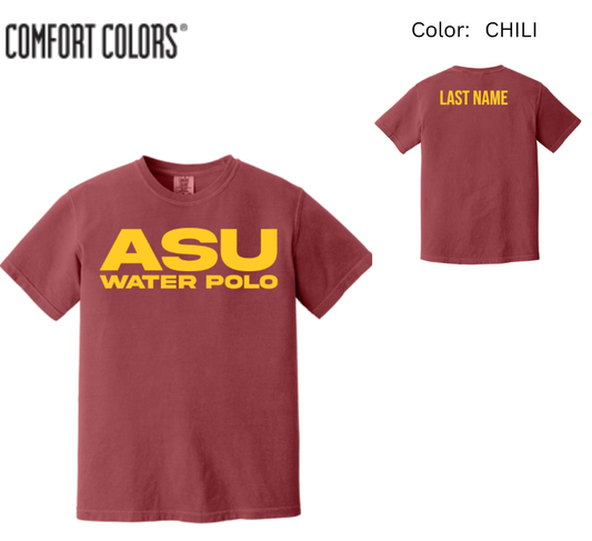 ASU WATER POLO: COMFORT COLOR: Adult Shirt: Chili