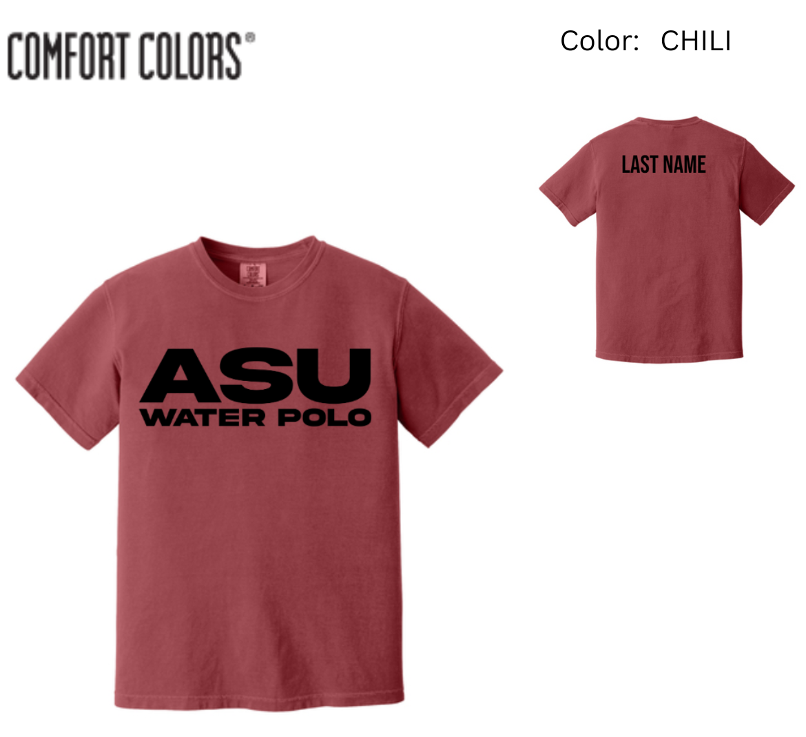 ASU WATER POLO: COMFORT COLOR: Adult Shirt: Chili
