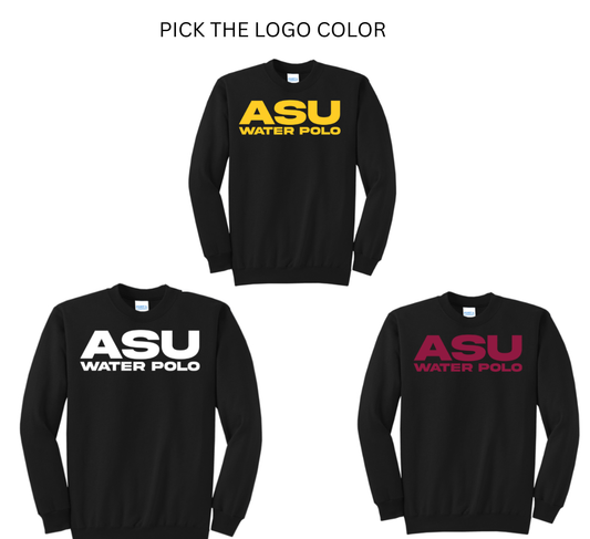 ASU WATER POLO Adult Crewneck: Black