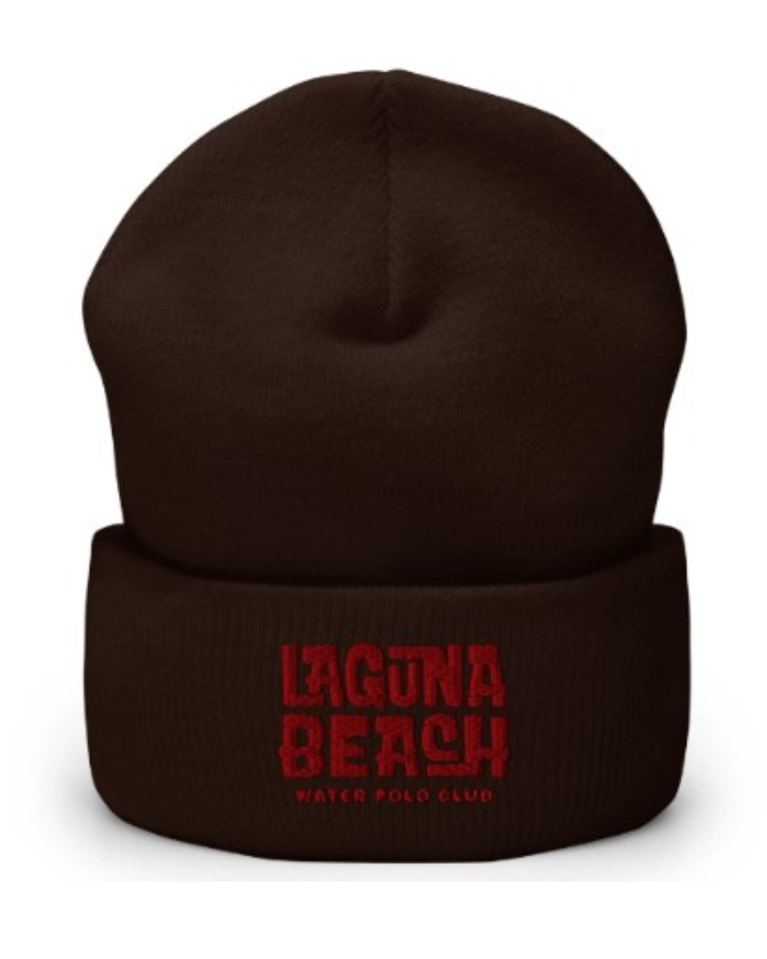 Laguna Beach Water Polo Club Cuffed Beanie Maroon Font
