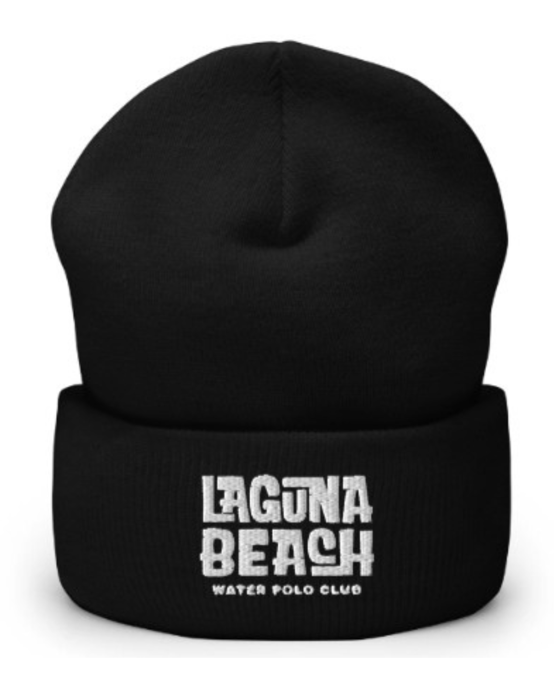 Laguna Beach Water Polo Club Cuffed Beanie White Font