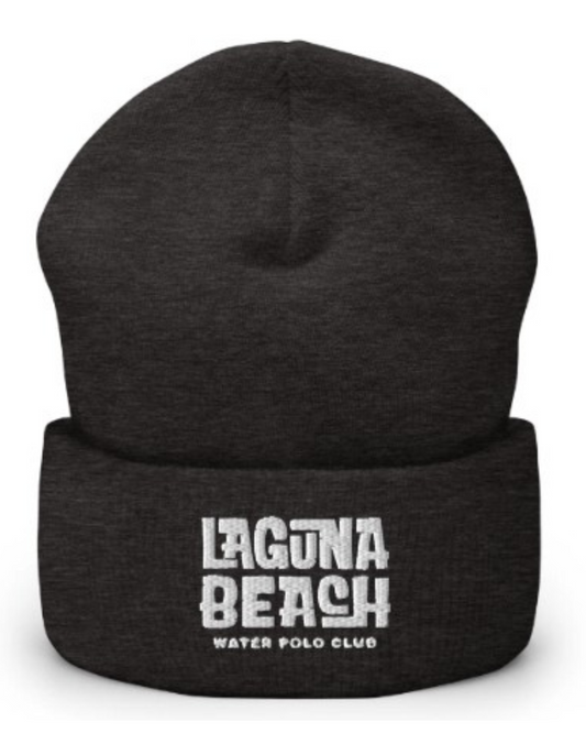 Laguna Beach Water Polo Club Cuffed Beanie White Font