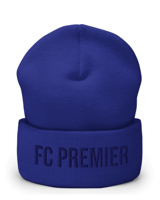 FC PREMIER Cuffed Beanie Navy Writing