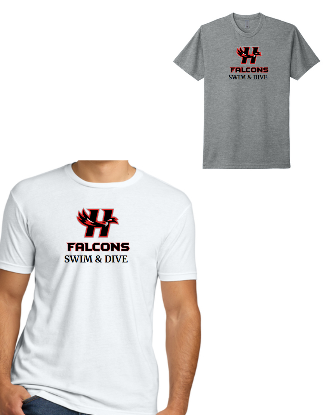 Falcons Swim & Dive Team Shirt Black Font