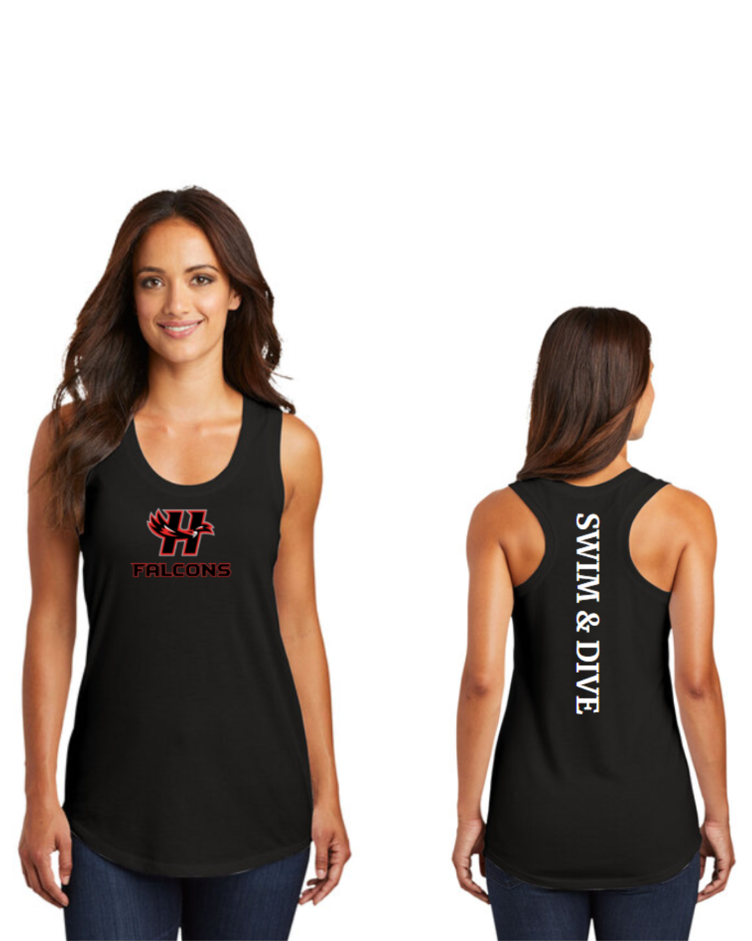 Falcons Swim & Dive Ladies Casual Racerback Tank Top