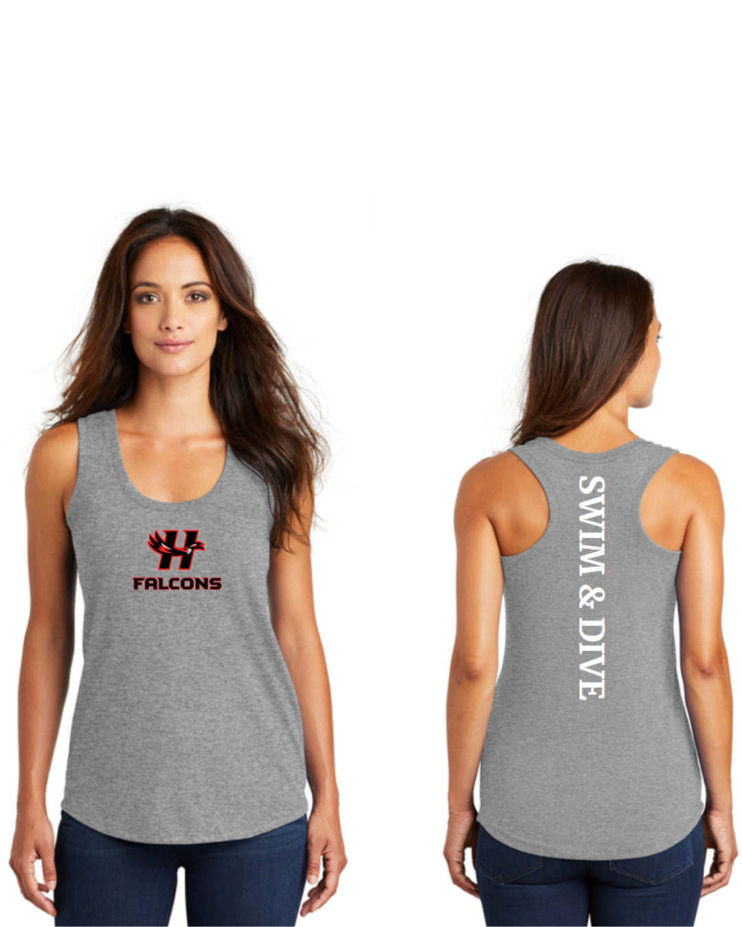 Falcons Swim & Dive Ladies Casual Racerback Tank Top