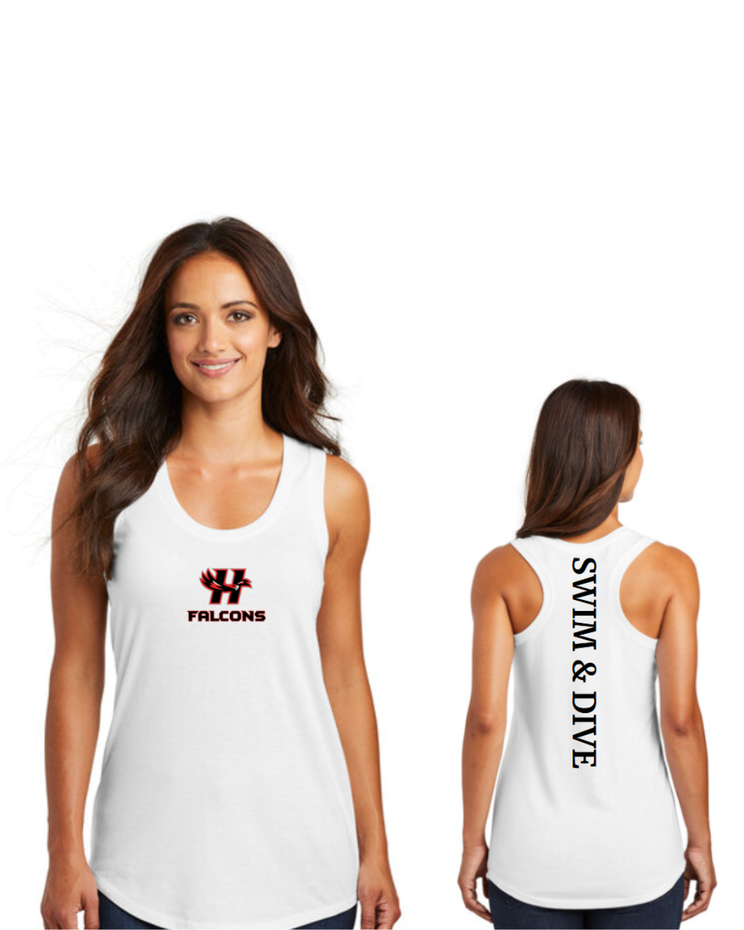 Falcons Swim & Dive Ladies Casual Racerback Tank Top