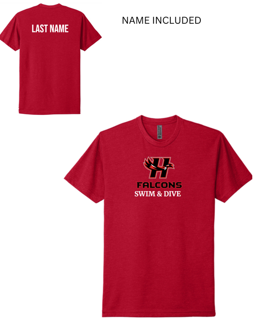 Falcons Swim & Dive Team Shirt RED SHIRT COLLECTION