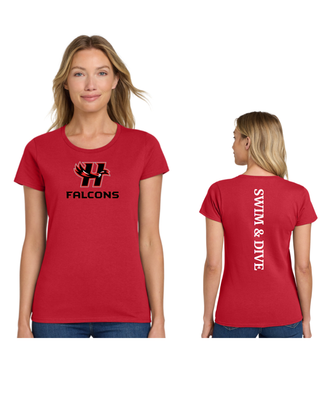 Falcons Swim & Dive Female Shirt RED SHIRT COLLECTION