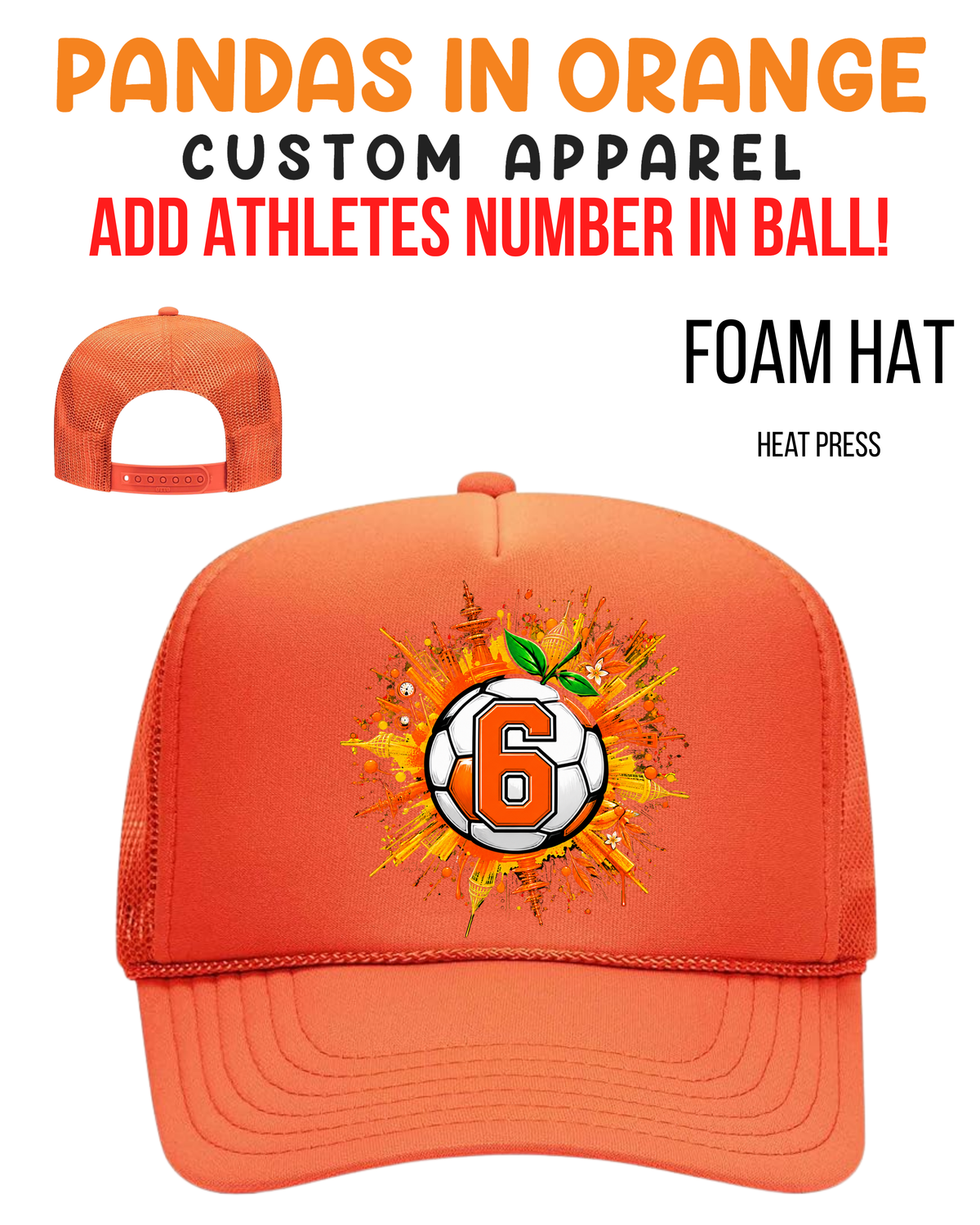 Orange FOAM Hats