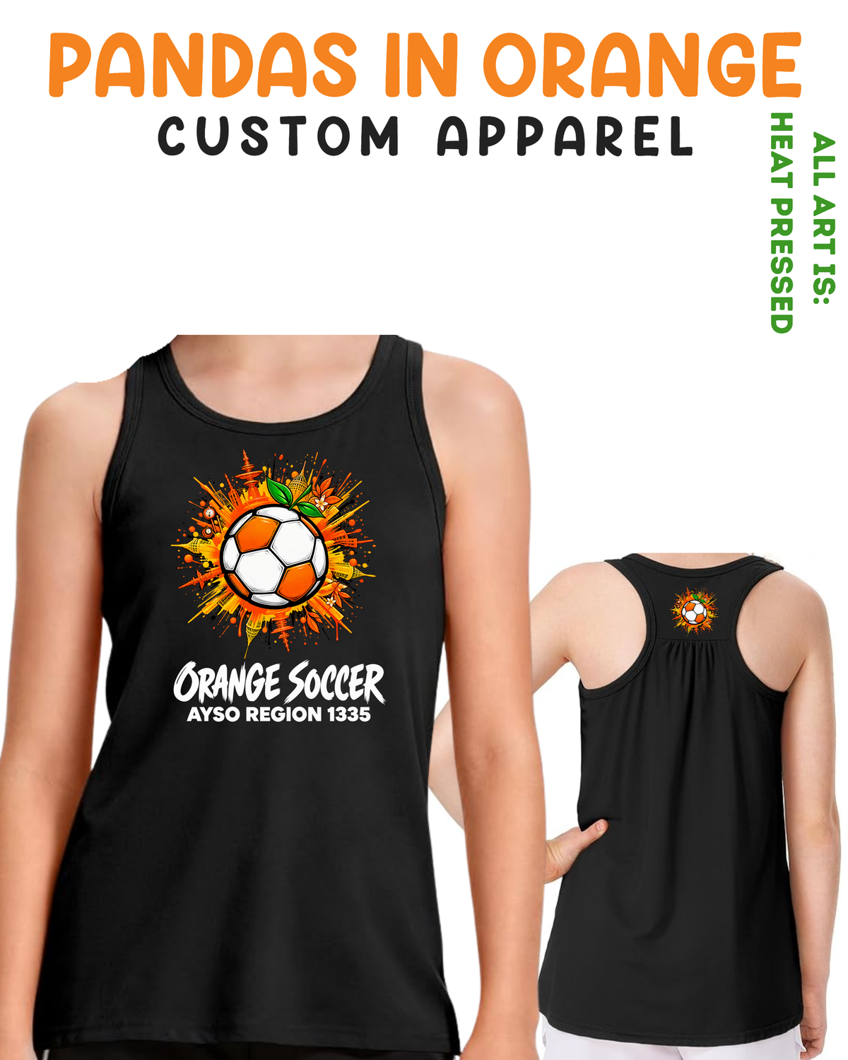 ORANGE SOCCER Girls Tank Top YOUTH