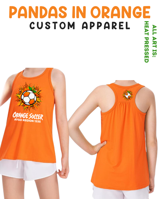ORANGE SOCCER Girls Tank Top YOUTH