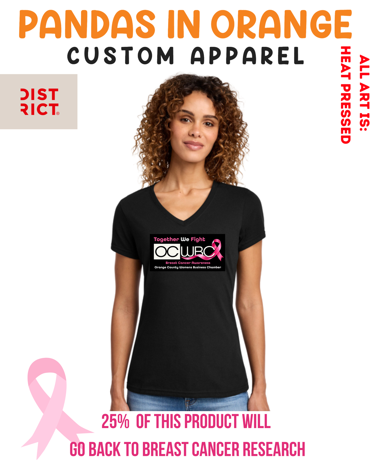 OCWBC Breast Cancer Women's V Neck