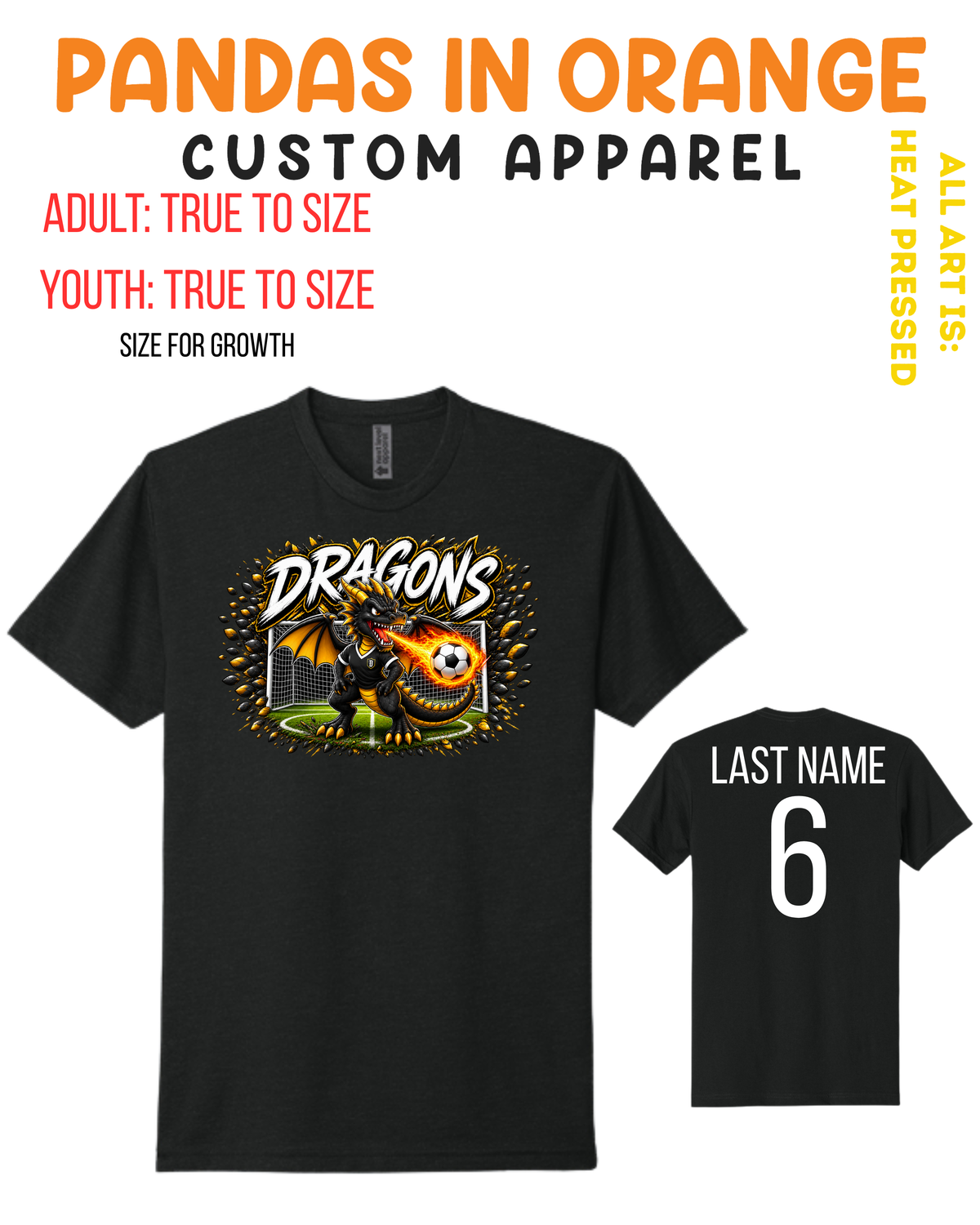 Dragons  ADULT BLACK T-SHIRTS