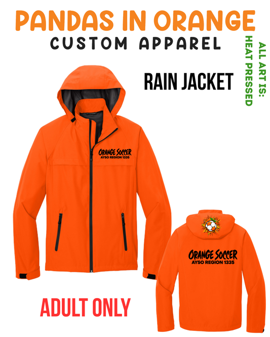 ORANGE SOCCER ADULT Rain Jacket