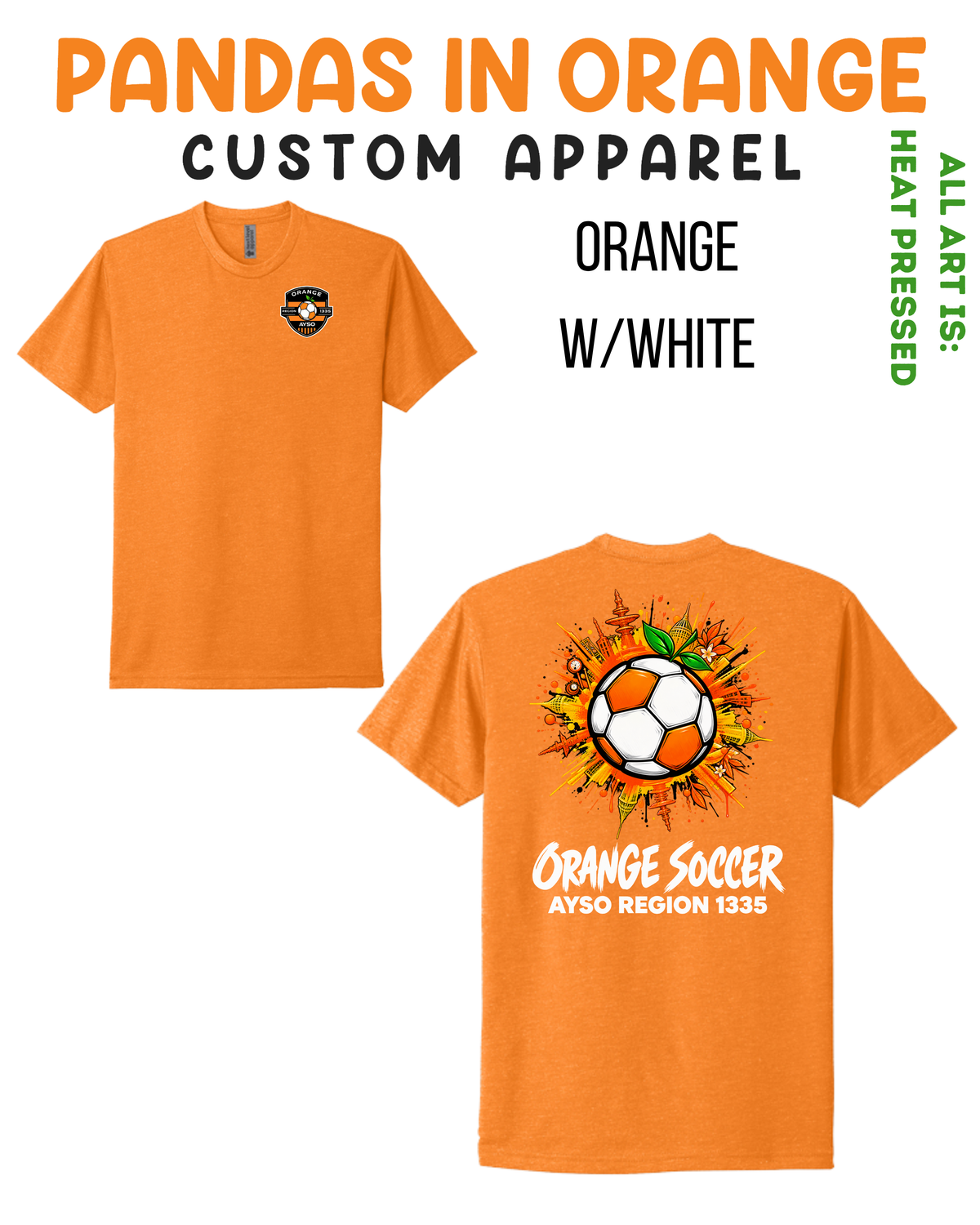 ORANGE SOCCER ADULT ORANGE T-SHIRTS