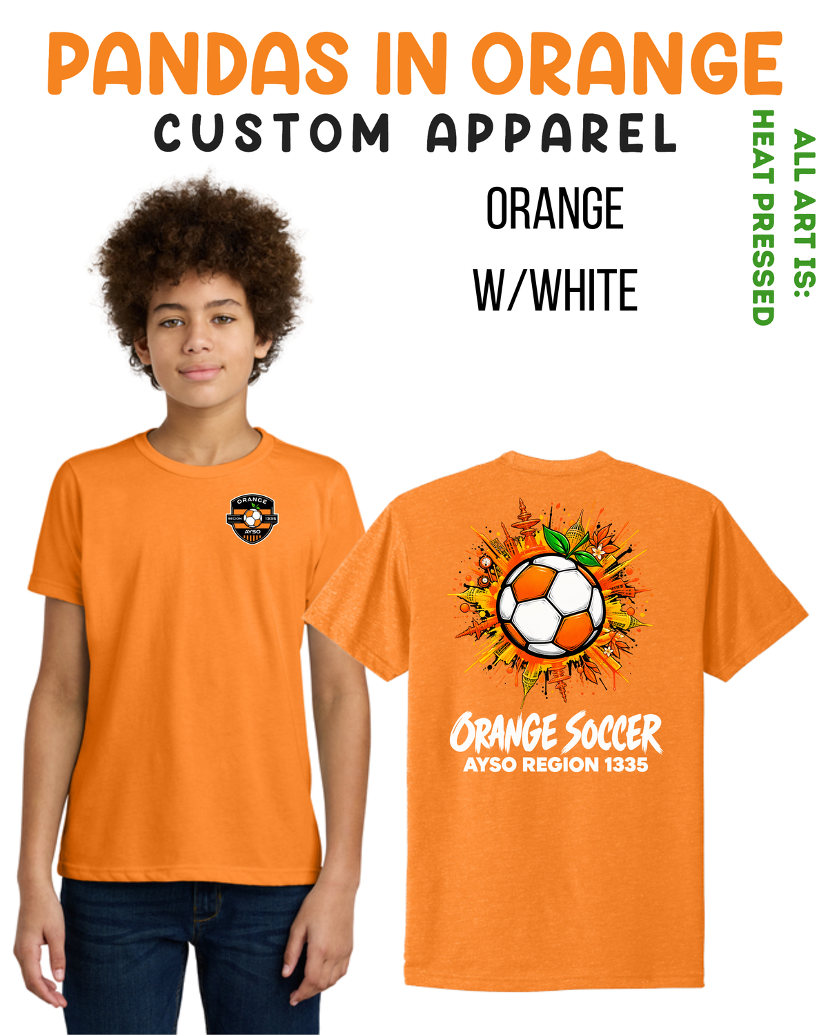 ORANGE SOCCER ORANGE T-SHIRTS - YOUTH