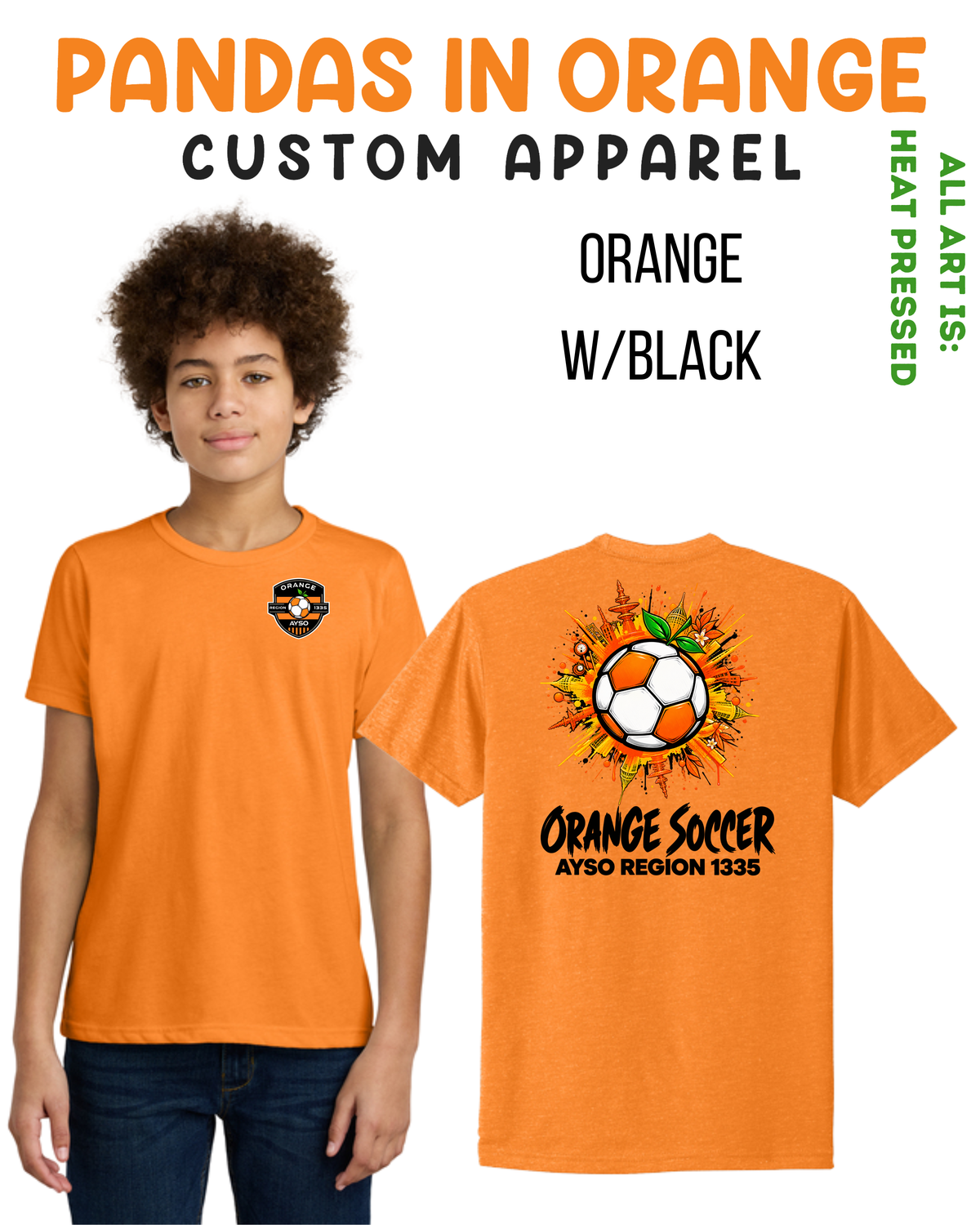 ORANGE SOCCER ORANGE T-SHIRTS - YOUTH