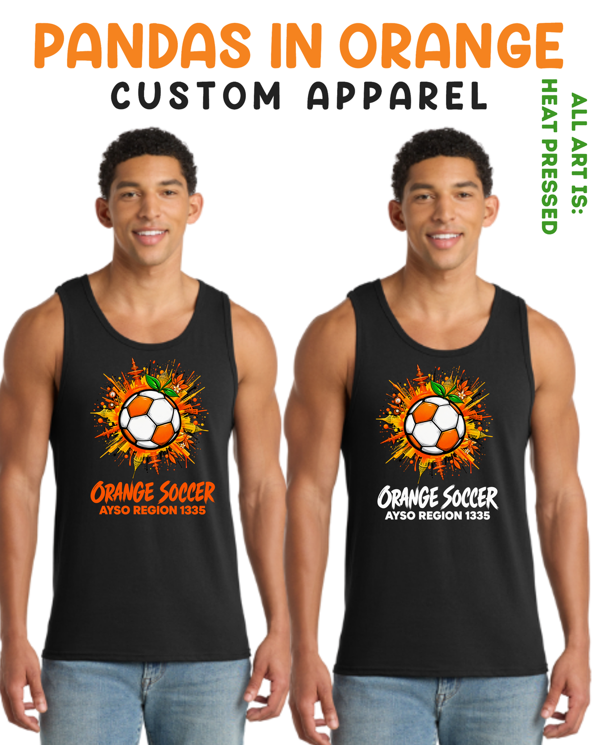 ORANGE SOCCER ADULT Male Tank Top