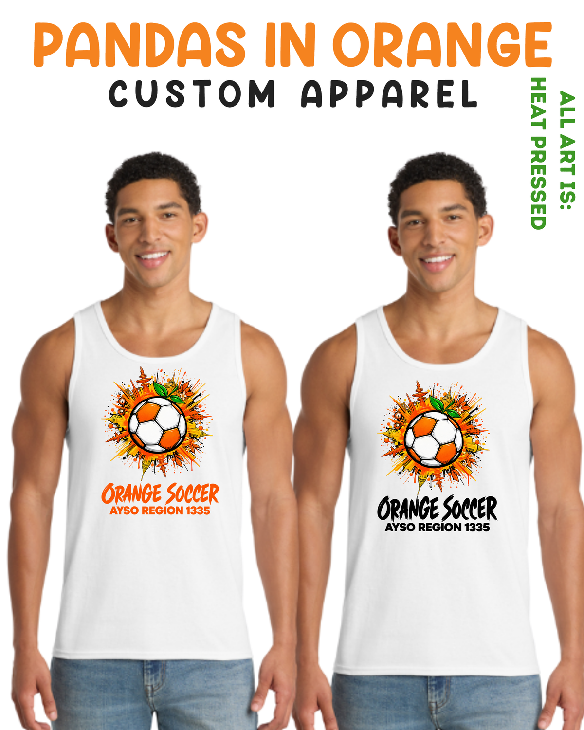 ORANGE SOCCER ADULT Male Tank Top