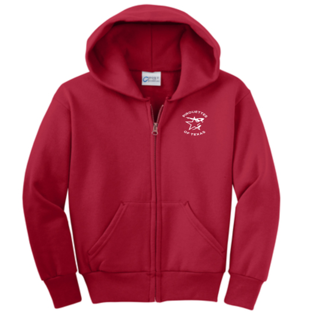 Pirouettes of Texas Youth Full Zip Hoodies