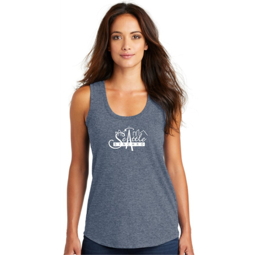 Seattle Synchro Racerback Tank Top Heather Navy