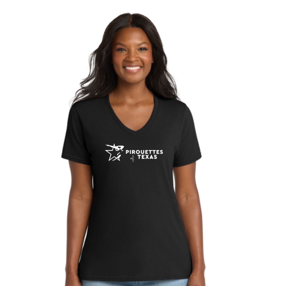 Pirouettes of Texas Ladies V Neck