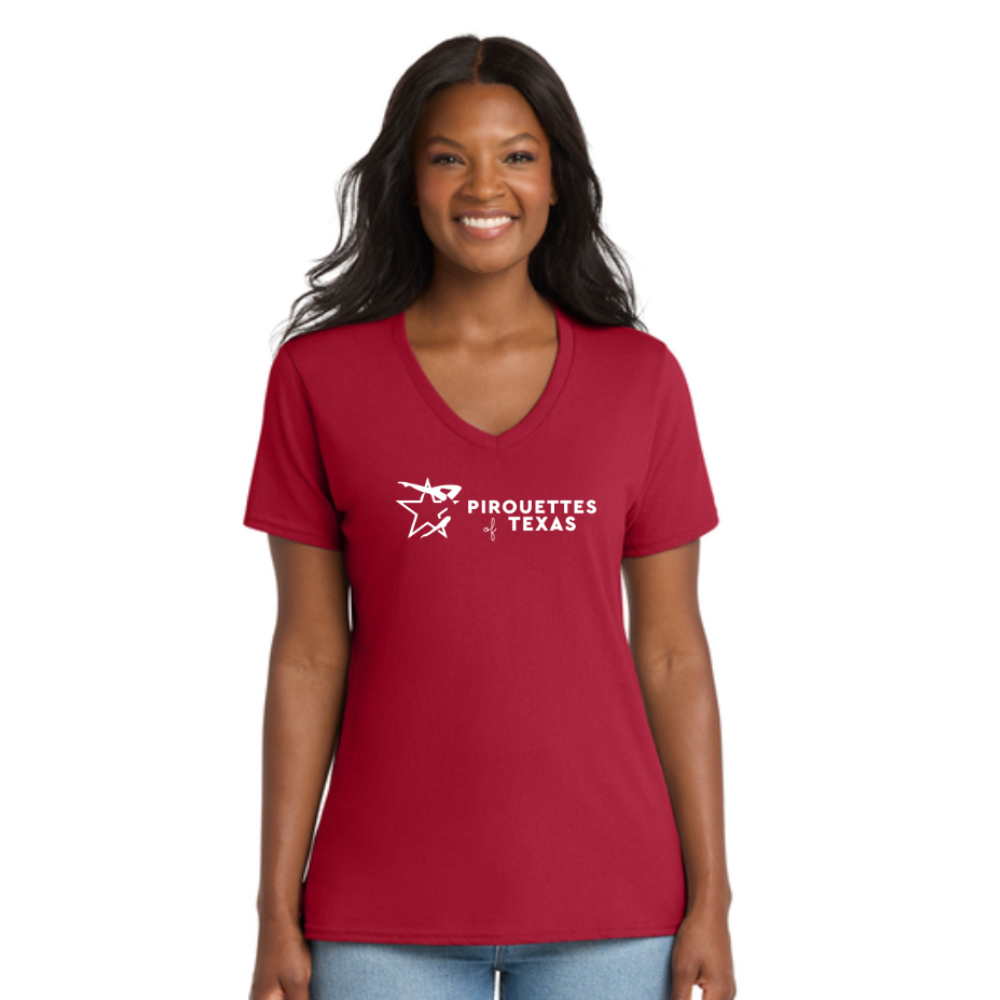 Pirouettes of Texas Ladies V Neck